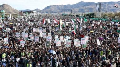 مظاهرات حاشدة في صنعاء تضامناً مع إيران وفلسطين ولبنان