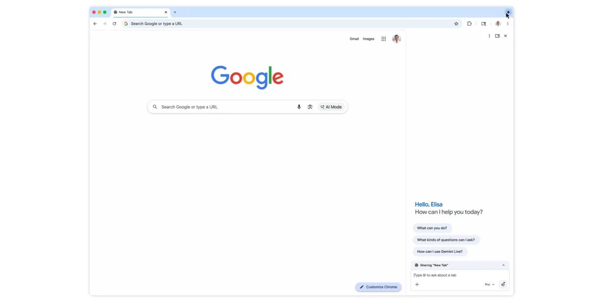 يحصل برنامج Gemini in Chrome على أول توسع دولي